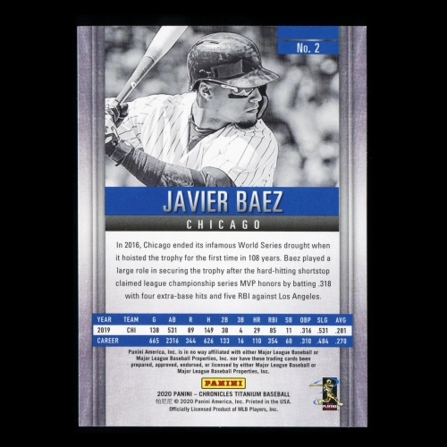 Javier Baez 2020 Chronicles Titanium Cubs