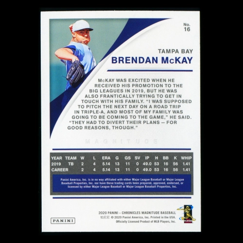 Brendan McKay RC 2020 Chronicles Magnitude Rookie Rays