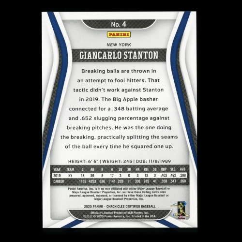 Giancarlo Stanton 2020 Chronicles Certified Yankees