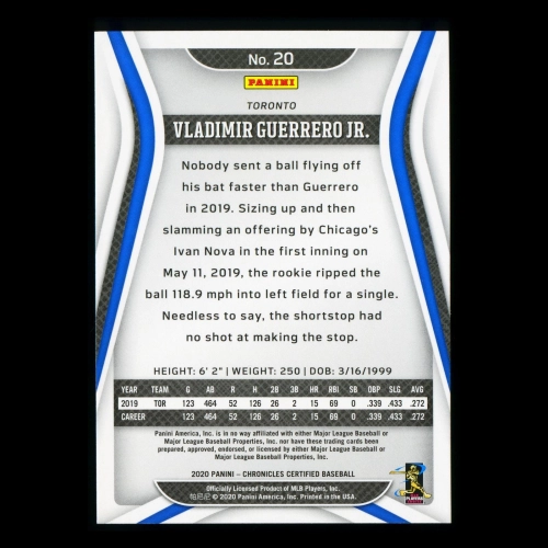 Vladimir Guerrero Jr. 2020 Chronicles Certified Blue Jays