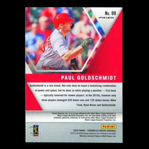 Paul Goldschmidt RC 2020 Chronicles Mosaic Silver Hyper Cardinals