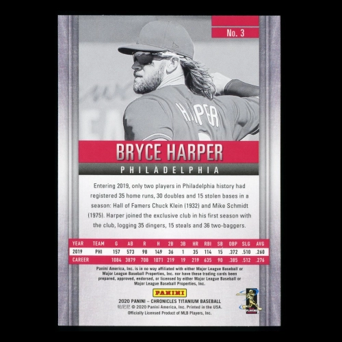 Bryce Harper 2020 Chronicles Titanium Green Phillies