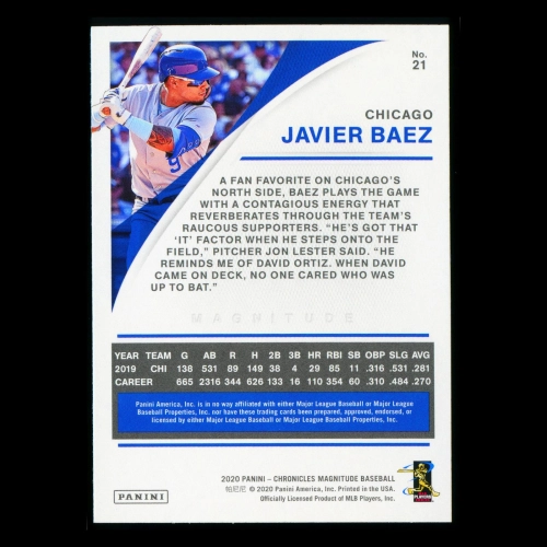 Javier Baez 2020 Chronicles Magnitude Cubs