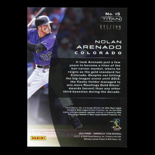 Nolan Arenado 2020 Chronicles Titan Ruby Wave Rockies 115/199