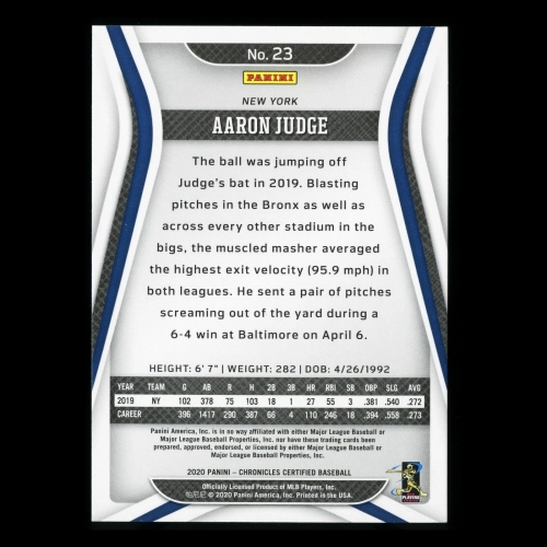 Aaron Judge 2020 Chronicles Certified Yankees