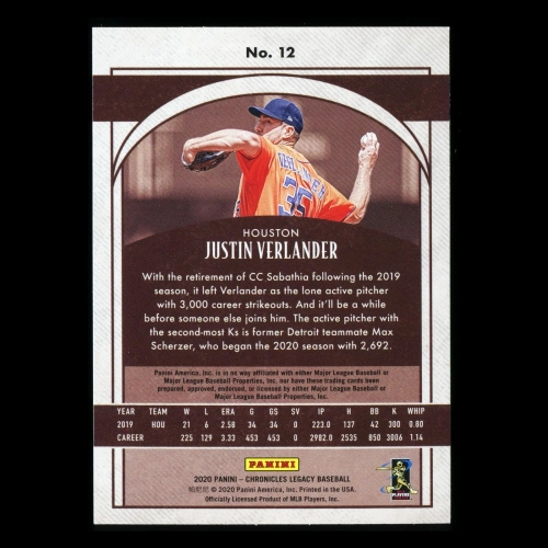 Justin Verlander 2020 Chronicles Legacy Astros