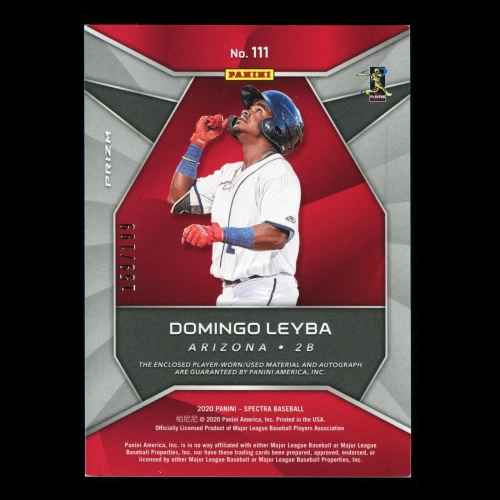 Domingo Leyba RC 2020 Chronicles Spectra Silver Patch Rookie Diamonbacks