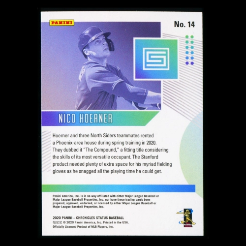 Nico Hoerner RC 2020 Chronicles Status Rookie Cubs