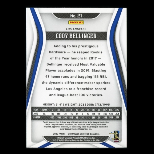 Cody Bellinger 2020 Chronicles Certified Dodgers