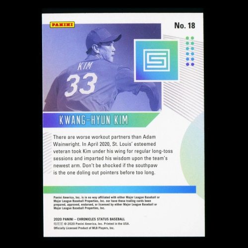 Kwang-Hyun Kim RC 2020 Chronicles Status Rookie Cardinals