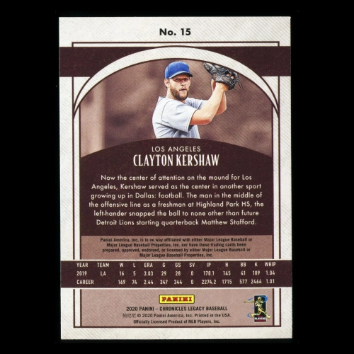 Clayton Kershaw 2020 Chronicles Legacy Dodgers