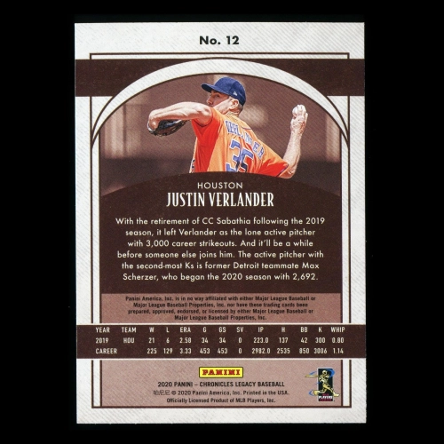 Justin Verlander 2020 Chronicles Legacy Astros