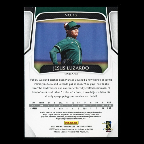 Jesus Luzardo RC 2020 Chronicles Limited Rookie Athletics