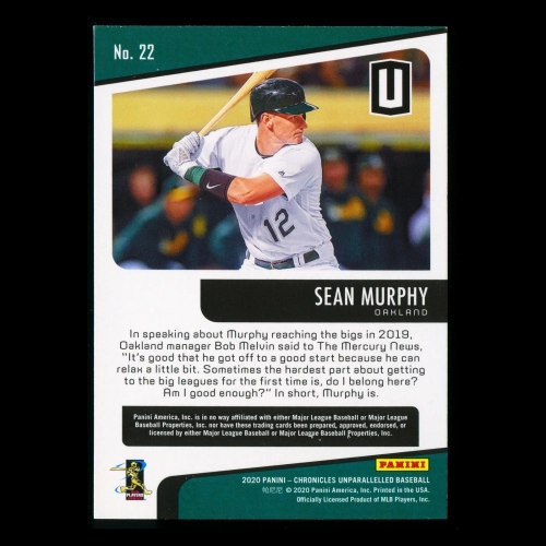 Sean Murphy RC 2020 Chronicles Unparalleled Rookie Athletics