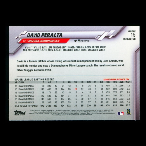 David Peralta 2020 Topps Chrome Refractor Diamondbacks