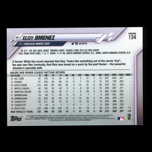 Eloy Jimenez 2020 Topps Chrome All-Star Rookie White Sox