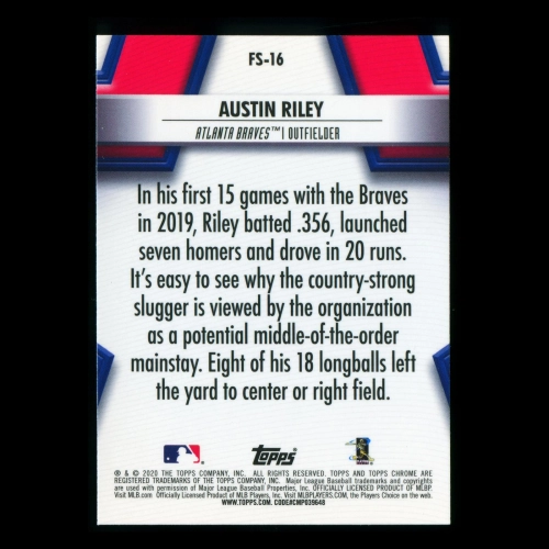 Austin Riley 2020 Topps Chrome Future Stars Braves