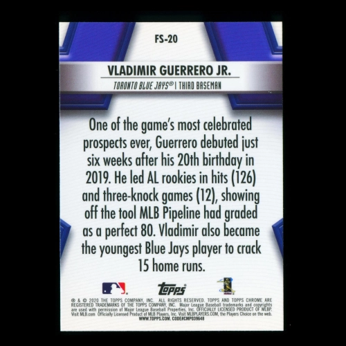 Vladimir Guerrero Jr. 2020 Topps Chrome Future Stars Blue Jays