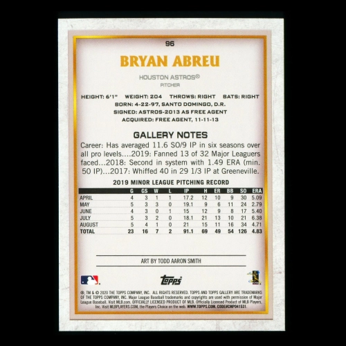 Bryan Abreu RC 2020 Gallery Rookie Astros