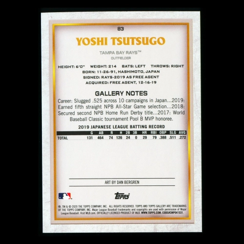 Yoshi Tsutsugo RC 2020 Gallery Rookie Rays