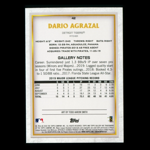 Dario Agrazal RC 2020 Gallery Rookie Tigers