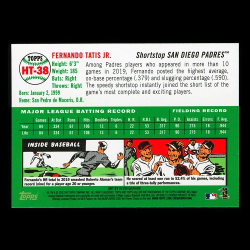 Fernando Tatis Jr. 2020 Gallery Heritage Padres