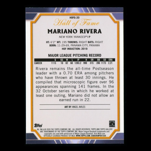 Mariano Rivera 2020 Gallery Hall of Fame Yankees