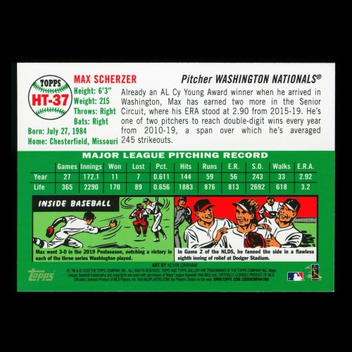 Max Scherzer 2020 Gallery Heritage Red Nationals