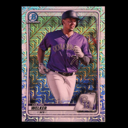 Colton Welker 2020 Bowman Chrome Prospect Mojo Refractor Rockies