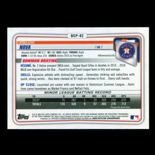 Freudis Nova 2020 Bowman Chrome Prospect Astros