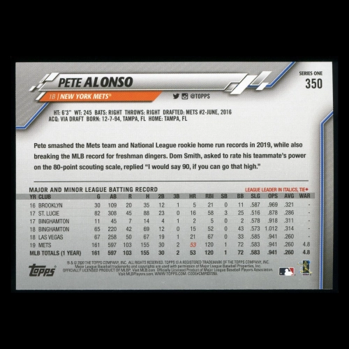 Pete Alonso 2020 Topps All-Star Rookie Mets