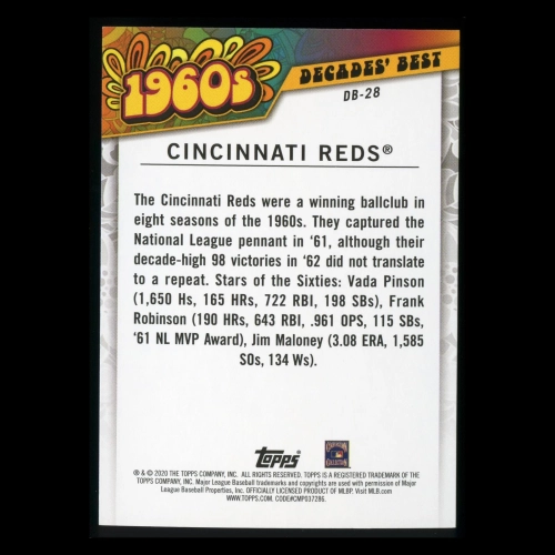 Cincinnati Reds 2020 Topps Decades' Best Teams 1960s