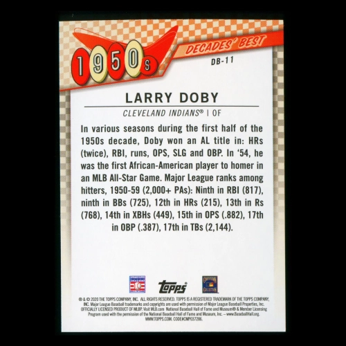 Larry Doby 2020 Topps Decades' Best Batters 1950s Indians