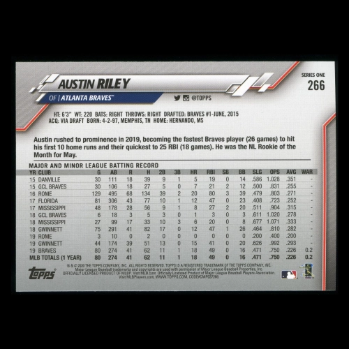 Austin Riley 2020 Topps Future Stars Braves