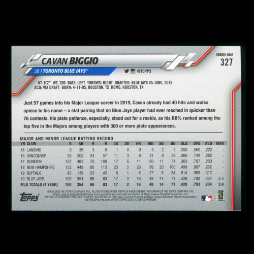 Cavan Biggio 2020 Topps Future Stars Blue Jays