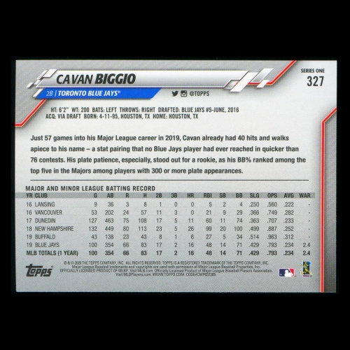 Cavan Biggio 2020 Topps Future Stars Blue Jays