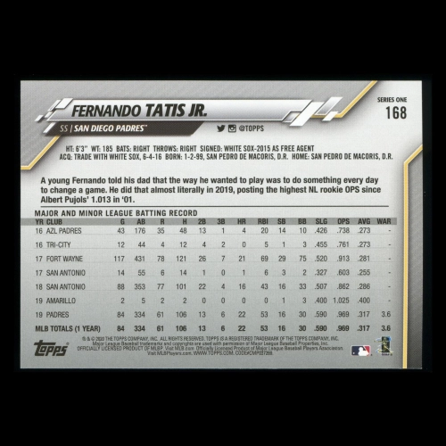Fernando Tatis Jr. 2020 Topps All-Star Rookie Padres