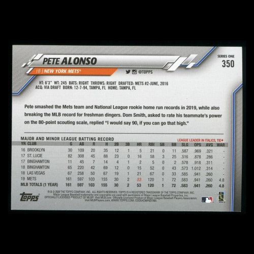 Pete Alonso 2020 Topps All-Star Rookie Mets
