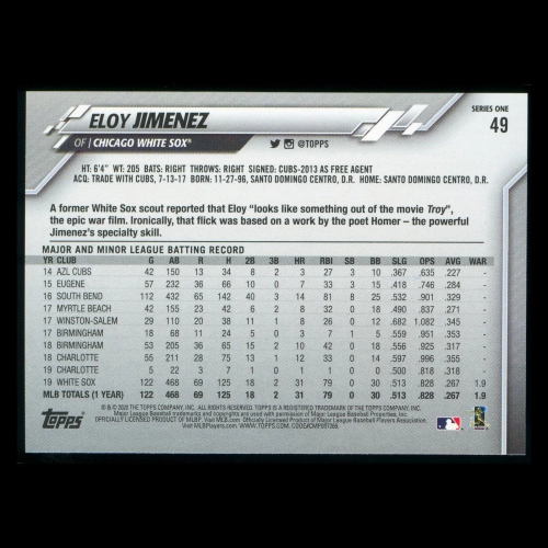 Eloy Jimenez 2020 Topps All-Star Rookie White Sox