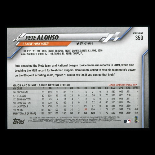Pete Alonso 2020 Topps All-Star Rookie Mets