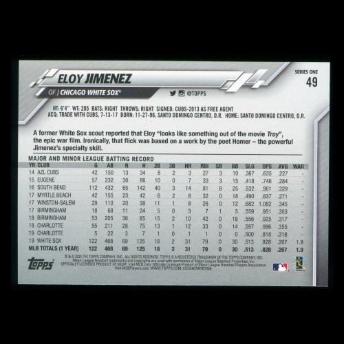 Eloy Jimenez 2020 Topps All-Star Rookie White Sox