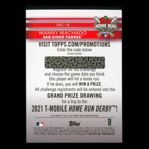 Manny Machado 2020 Topps Home Run Challenge Padres