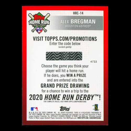 Alex Bregman 2020 Topps Home Run Challenge Astros