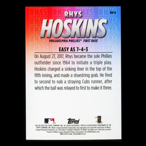 Rhys Hoskins 2020 Topps Easy As 7-4-3 Phillies