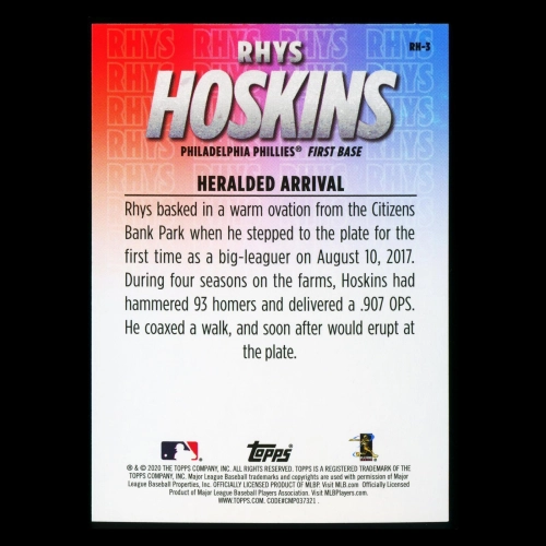 Rhys Hoskins 2020 Topps Heralded Arrival Phillies