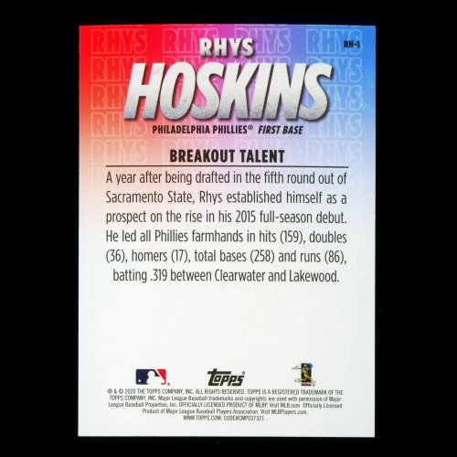 Rhys Hoskins 2020 Topps Breakout Talent Phillies