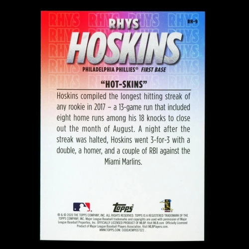 Rhys Hoskins 2020 Topps "Hot-Skins" Phillies