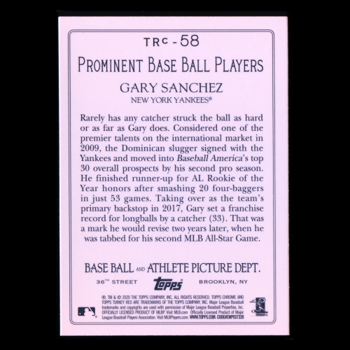 Gary Sanchez 2020 Topps Chrome Turkey Red Chrome Yankees