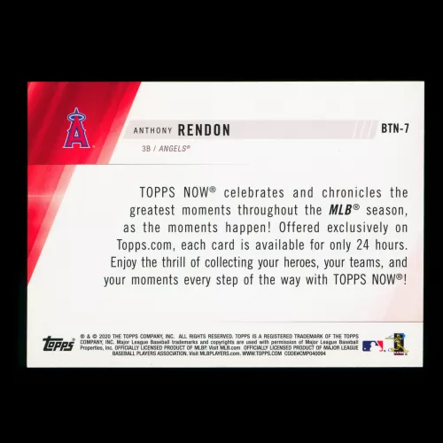 Anthony Rendon 2020 Topps - Topps Now Review Angels