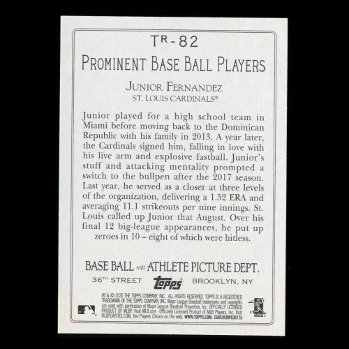 Junior Fernandez RC 2020 Topps Turkey Red Rookie Cardinals